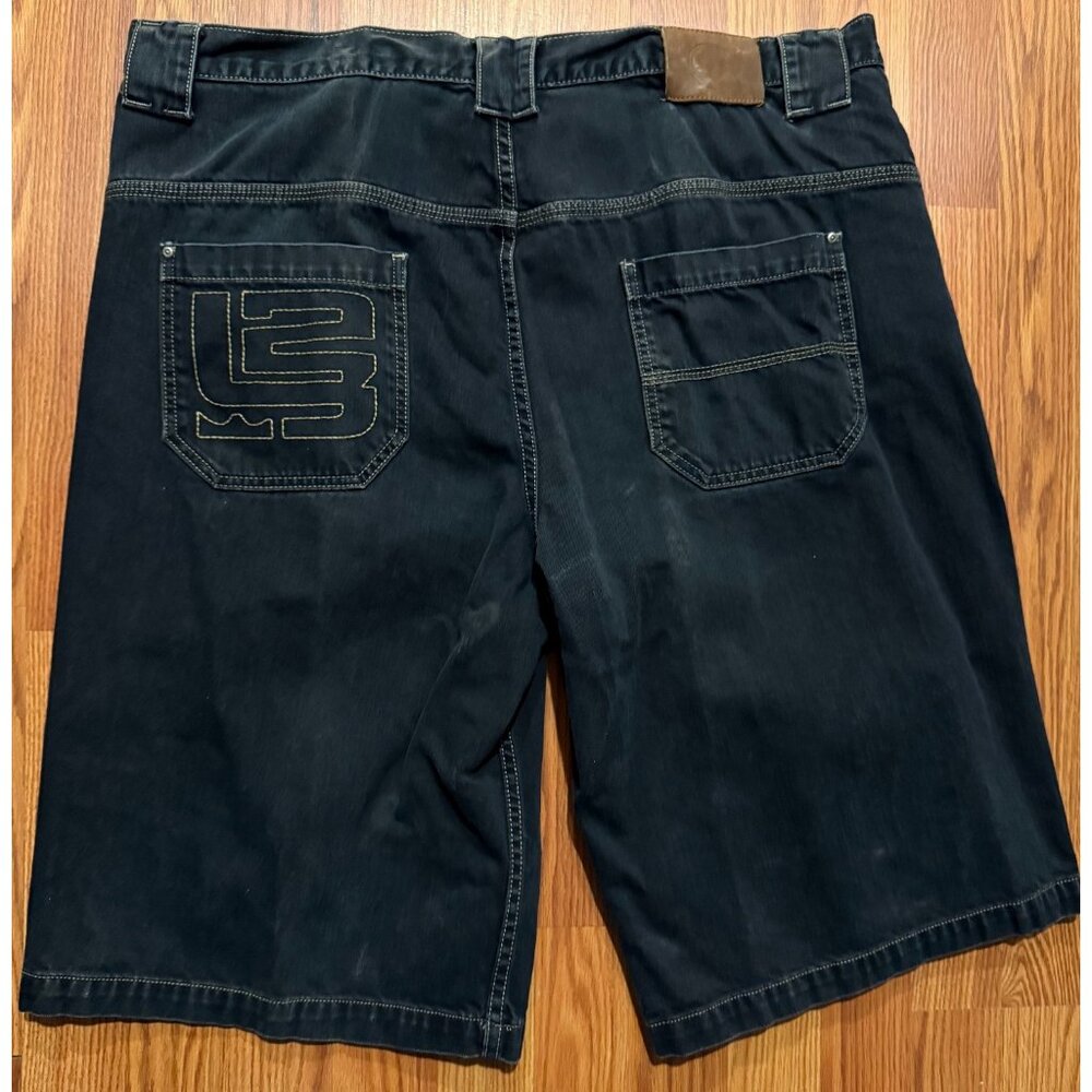 Vtg Nike x Lebron James Black Baggy Denim Jean Shorts Mens 40 13" Y2K L23 USA